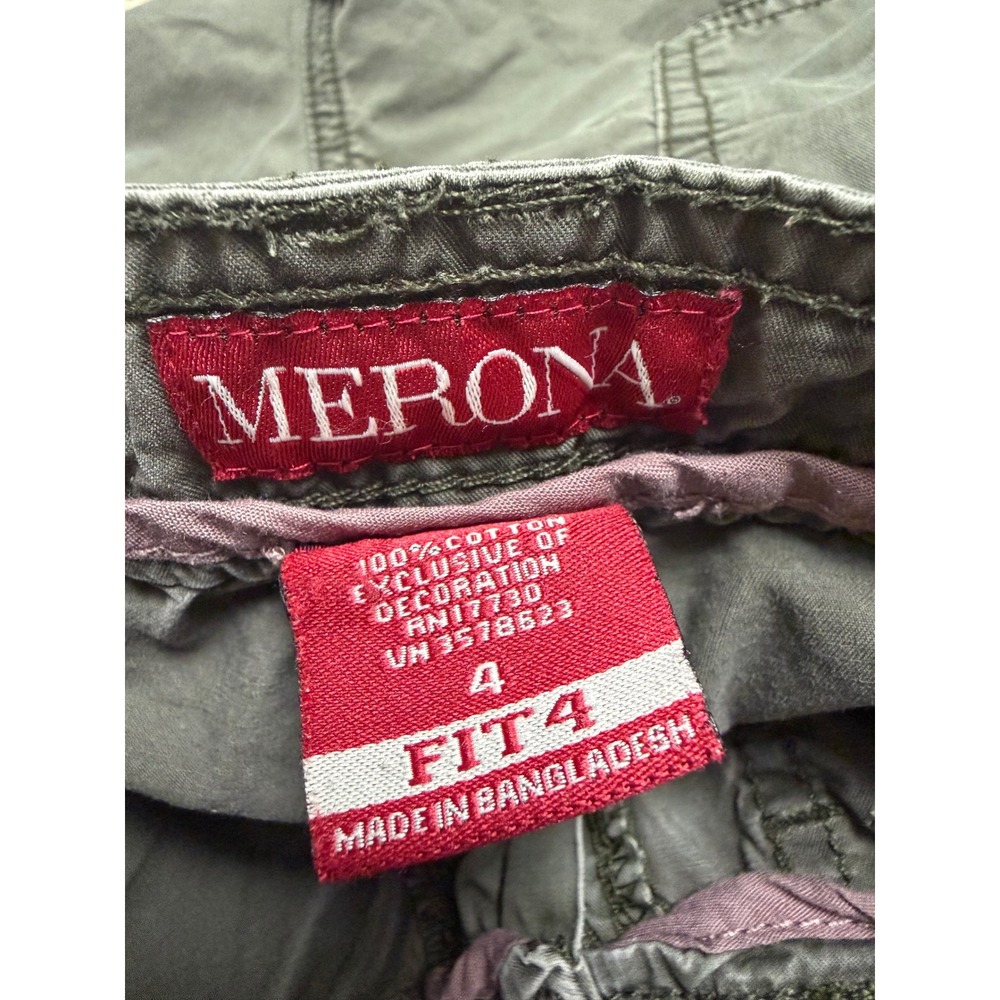 Vintage Y2K Merona  Cargo Shorts Size 4 Fit 4 Cotton Utility Outdoor Summer - Picture 2 of 7